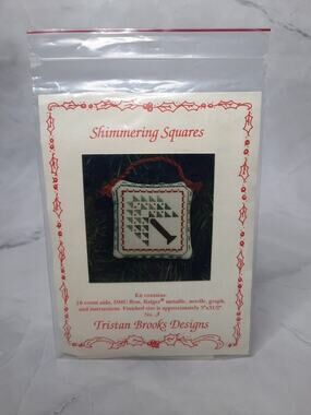 Tristan Brooks Designs Counted Cross Stitch Kit Shimmering Squares Pine Tree